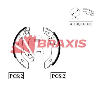 BRAXIS AC0028 Arka Fren Balatası Pabuc Xsara P306 Xud9 Dw8 (1.9 8v) 97 00 95659676