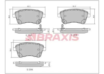 BRAXIS AB0259 On Fren Balatası Kıa Venga 10> 581011PA00