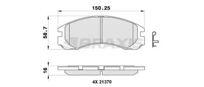 BRAXIS AB0300 On Fren Balatası P4007 C Crosser 06> 2.2hdı 2.4hdı Mıtsubıshı: Eclıpse Fto Coupe Galant Iv V Vı 2. 425387 425430 MN102608 MR389549 MZ690349