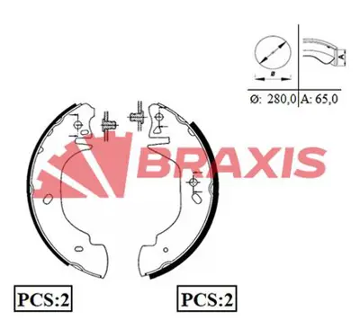 BRAXIS AC0009 Arka Fren Pabuclu Balata Transıt T15 2.5d 80ps / 100ps 92>00 Avrupa 91>94 ME92VX2200BA