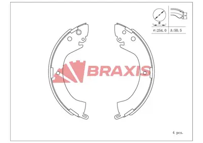 BRAXIS AC0228 Arka Fren Balatası Pabuc Mıtsubıshı L200 01-05 MR496334