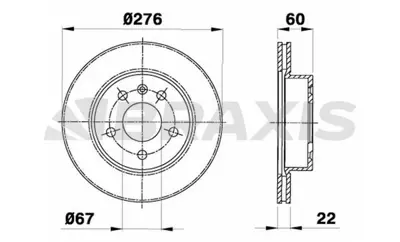 BRAXIS AE0285 Fren Dıskı On V-Class 638/2 97>03 Vıto 638 97>03 A6384210112