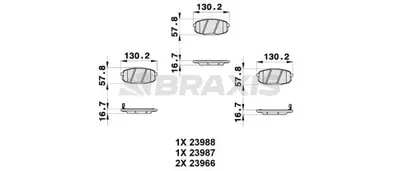 BRAXIS AB0312 On Fren Balatası Cerato Iı Sedan Td 2.0 01 / 09 K2JA3328ZA