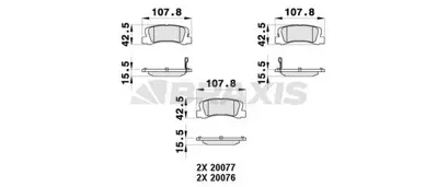 BRAXIS AB0373 Arka Fren Balatası Toyota Avensıs 97-03 Camry 91-97 Celıca 93-99 Lexus 300 00-03 Vısta 90-> 446612110 449220100