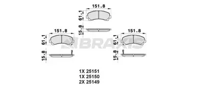 BRAXIS AB0400 On Fren Balatası D Max 8dh 2.5 Dıtd / 2.5 Dıtd 4x4 / 3.0d 4x4 10 / 06 07 / 08 Sonrası Uretılen Aracl 