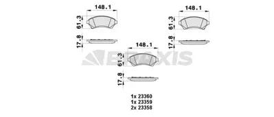 BRAXIS AB0432 Arka Fren Balatası Vectra B 95 99 2,5ı 2,5ı 18024962