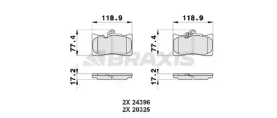 BRAXIS AB0476 On Fren Balatası Lexus Gs250 Gs300 Gs350 Gs460 