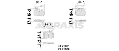 BRAXIS AB0216 On Fren Balatası R9 Ym R19 Clıo Iıı Express Saxo 1.0ı.1.1ı.1.4ı (Fıslı) Saxo P106 P306 P405 95661871