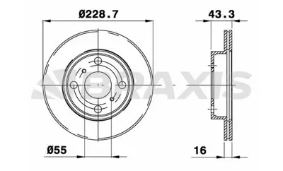 BRAXIS AE0426 On Fren Dısk Aynası Toyota Starlet 1.3 1.3ı 4351210160