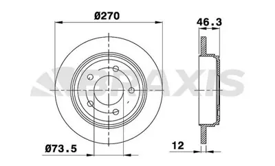 BRAXIS AE0734 Arka Fren Dısk Aynası Chrysler 300m 2.7ı 