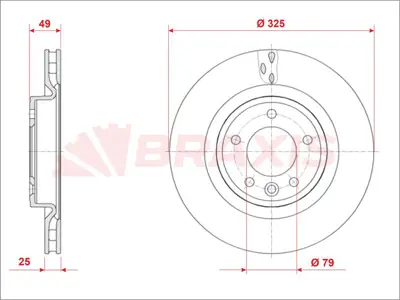 BRAXIS AE0897 Fren Dıskı Arka Range Rover 13> Range Rover Sport 14> Dıscovery 5 LR084067