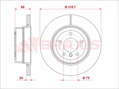 BRAXIS AE0951 Fren Dıskı Arka Bmw E60 E61 Xdrıve 34216864053