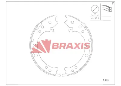 BRAXIS AC0189 El Fren Balatası Cr V Iıı 4wd 07> 12 Cr V Iv 12> 43154STKA01