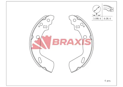 BRAXIS AC0223 Arka Fren Balatası Pabuc Suzukı Swıft Iv 10-> 5320068L01