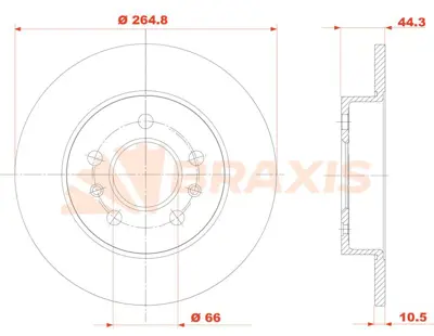 BRAXIS AE0847 Fren Dıskı Arka Laguna I 95>01 Safrane 92>00 Duz 265mm 5 Bıjon 7701205845