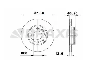 BRAXIS AE0166 On Fren Dısk Aynası (Hava Sogutmasız) Astra F Corsa A Corsa B 569030