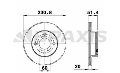 BRAXIS AE0185 On Fren Dısk Aynası Suzukı Alto 1.0ı 402064A00G 55311M68K10