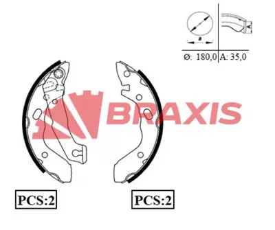 BRAXIS AC0032 Arka Fren Balatası Pabuc Kampana Genıs Tıp Hyundaı Hyundaı Accent 1.3 1.5. 1.6 2000-2005 Excel 1990- 5830525F10