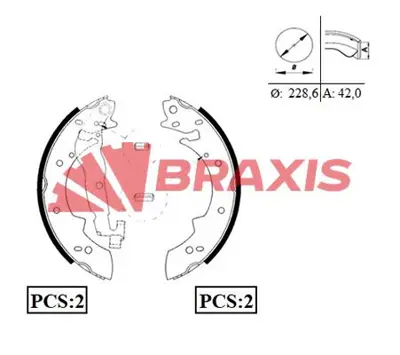 BRAXIS AC0053 Arka Fren Balatası Pabuc R21 Concorde P305 P405 424191 7701349928