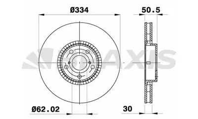 BRAXIS AD0012 On Fren Dısk Aynası Lexus Gs250 300 430 450 460 