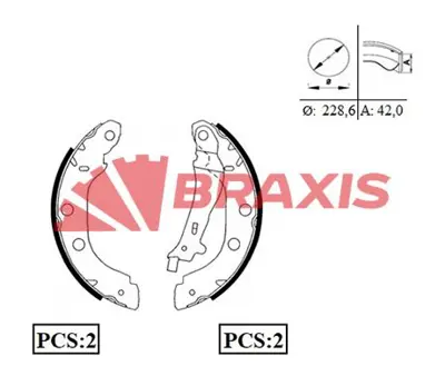 BRAXIS AC0027 Arka Fren Balatası Pabuc Kangoo 1.5dcı 1.9dcı (Buyuk) 440603J325 7701208063