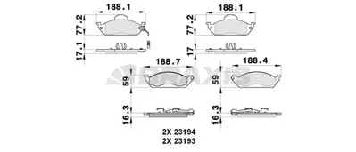 BRAXIS AB0263 Fren Balatası On Ml-Class W163 98>05 A1634200320