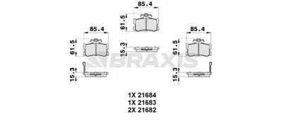 BRAXIS AB0309 Arka Fren Balatası Mg Rover SFP000360 SFP10012