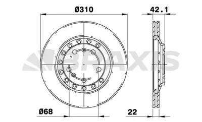 BRAXIS AE0591 Arka Fren Dısk Aynası Havalı A8 4e_ 3.0 Tdı Quattro / 4.0tdı Quattro / 4.2 Quattro / 6.0 W 12 Quattr 4E0615601K