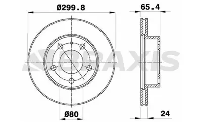 BRAXIS AE0145 On Fren Dısk Aynası Boxer Jumper Ducato Tum Modeller 16q (16 Jant) Karsan Jest (Cap:300 Kalınlı 4249H9 71739637