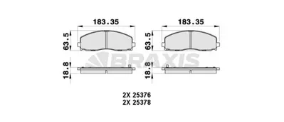 BRAXIS AB0426 On Fren Balatası Grand Voyager V Rt 3.6 02>11 K68144163AC K68159579AA