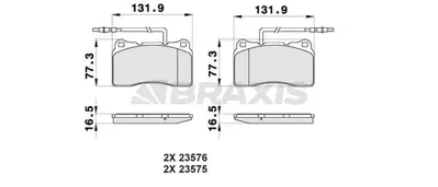 BRAXIS AB0472 On Fren Balatası P607 Es9j4 (3.0 24v) Tum Modeller 99> 425207