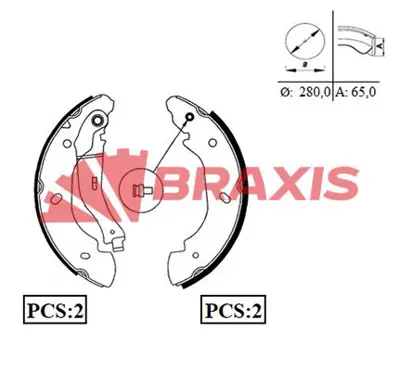 BRAXIS AC0038 Arka Fren Pabuclu Balata Transıt V184 00>06 A.Ceker YC1J2200AA