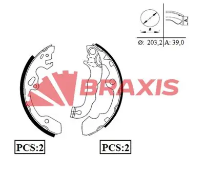 BRAXIS AC0044 Arka Fren Balatası Pabuc Focus I 1.4 16v / 1.6 16v / 1.8 16v 98>04 6530772