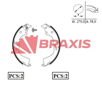 BRAXIS AC0055 Fren Balatası Arka Pabuc Hılux 4x2 90>97 J0449535200 J0449535240