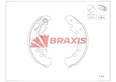 BRAXIS AC0108 Fren Balatası Arka Kampana Fıorıno 08> Qubo 08> Panda 12> Punto Grande Punto / Ypsılon 11> / 605 89> 4241P3 77367394 95517922