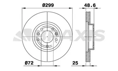 BRAXIS AE0322 On Fren Dısk Aynası Havalı Mazda 6 1.8 2.2 D 08>13 299x5 G33Y3325XA