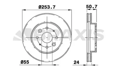 BRAXIS AE0343 On Fren Dısk Aynası Aynası 253 Mm Kıa Rıo 02 05 51712FD300