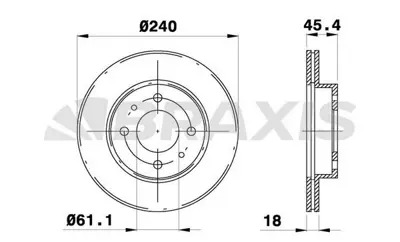 BRAXIS AE0451 On Fren Dısk Aynası Havalı Sunny Iı 1.4 1.6ı B13 90>96 240x4 4020660Y01