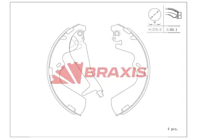 BRAXIS AC0162 Arka Fren Balatası Pabuc Hyundaı Starex 1997-2002 Mınıbus Galloper 98-> SB000102