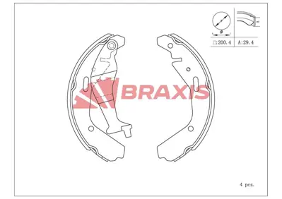 BRAXIS AC0169 Kampana Balata Agıla A 00> 07 / Justy Iıı 03> / Ignıs Iı 03> 5320086G00 9214843