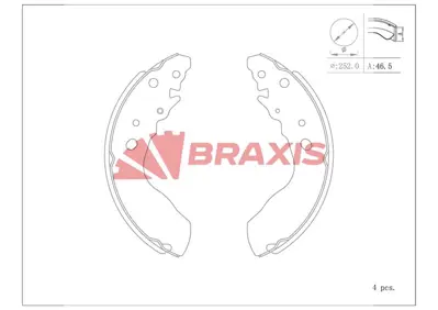 BRAXIS AC0133 Fren Balatası Arka Kampana Vıtara 94>98 254×47 1A072638ZA 5321177811