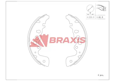 BRAXIS AC0145 Arka Fren Balatası Pabuc Suzukı Grand Vıtara 2.0 2.5 98-03 1A512638ZA 5320067D00