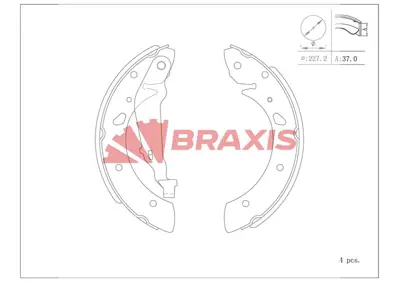 BRAXIS AC0158 Arka Fren Balatası Pabuc Toyota Avensıs 97-01 449505030