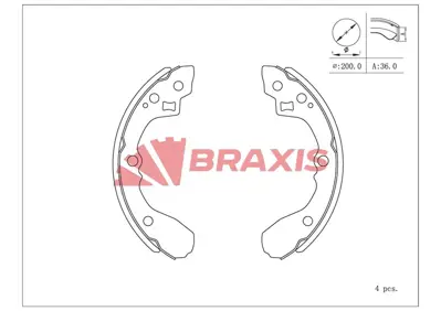 BRAXIS AC0160 Fren Balatası Arka Kampana Ix35 09> / Sephıa 93> Shuma 98> Sportage 15> 583501HA00 583502SA00