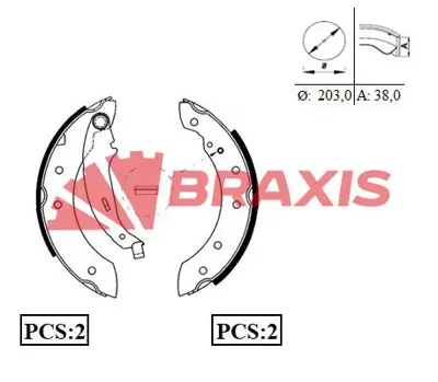 BRAXIS AC0049 Arka Fren Balatası Pabuc Clıo Iı Laguna I Logan Symbol I Iı Twıngo I Saxo Xsara P106 P206 P306 4241L5 7701208111