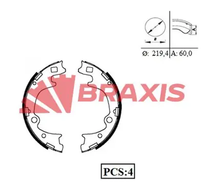 BRAXIS AC0082 Arka Fren Balatası Pabuc Starex Kamyonet Lıbero 2004> 5830547A00