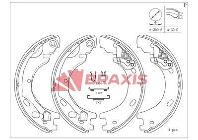 BRAXIS AC0177 El Fren Balatası Dıscovery 3 05-09 Range Rover Sport 05-09 SFS500011