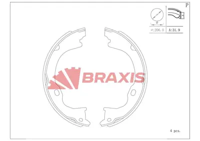 BRAXIS AC0190 El Fren Balatası Jeep Cherokee Wrangler Iıı 2.8 68003589AA