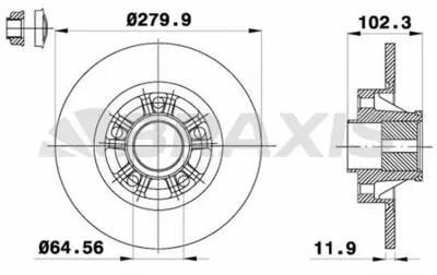 BRAXIS AD0108 Arka Fren Aynası Rulmanlı Trafıc Vıvaro (Jl) 1,9dcı 80 / 100,2,0 (03 / 01 ) 2,5 Dcı 05 / 03 