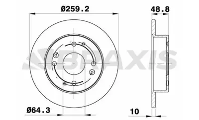 BRAXIS AE0471 Arka Fren Dısk Aynası Duz Honda Accord 90-98 (260x4) 42510SV4A00 GBD90835